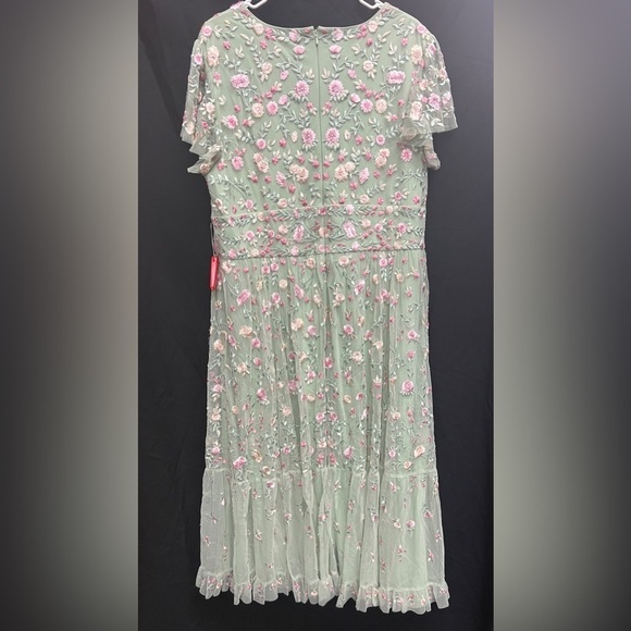 Mac Duggal 35104 NWT Embroidered V Neck Cap Sleeve Midi Dress - Picture 6 of 9